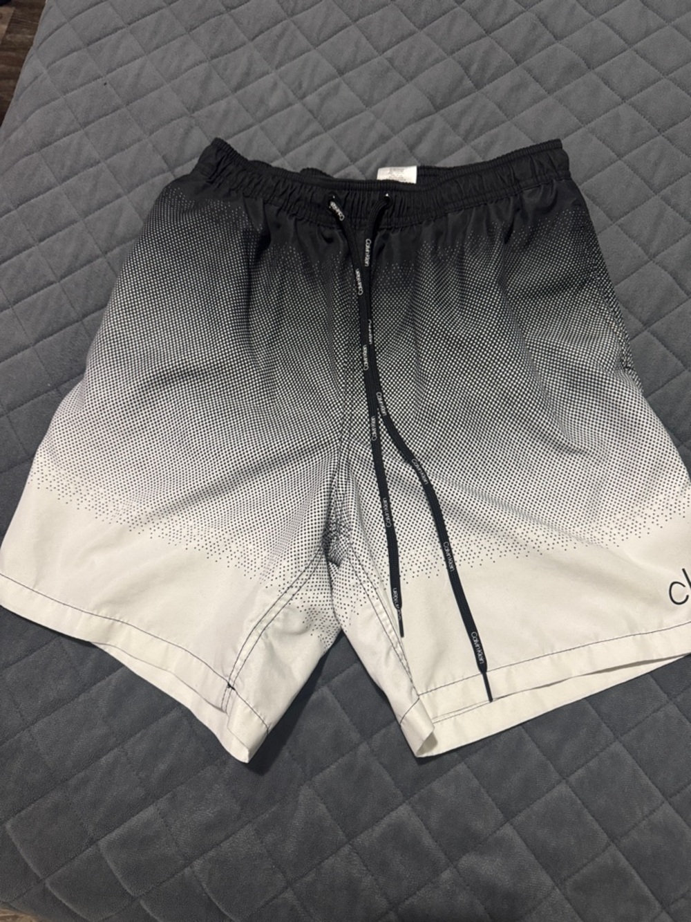 Calvin Klein Black to Light Gray Gradient Athletic Shorts